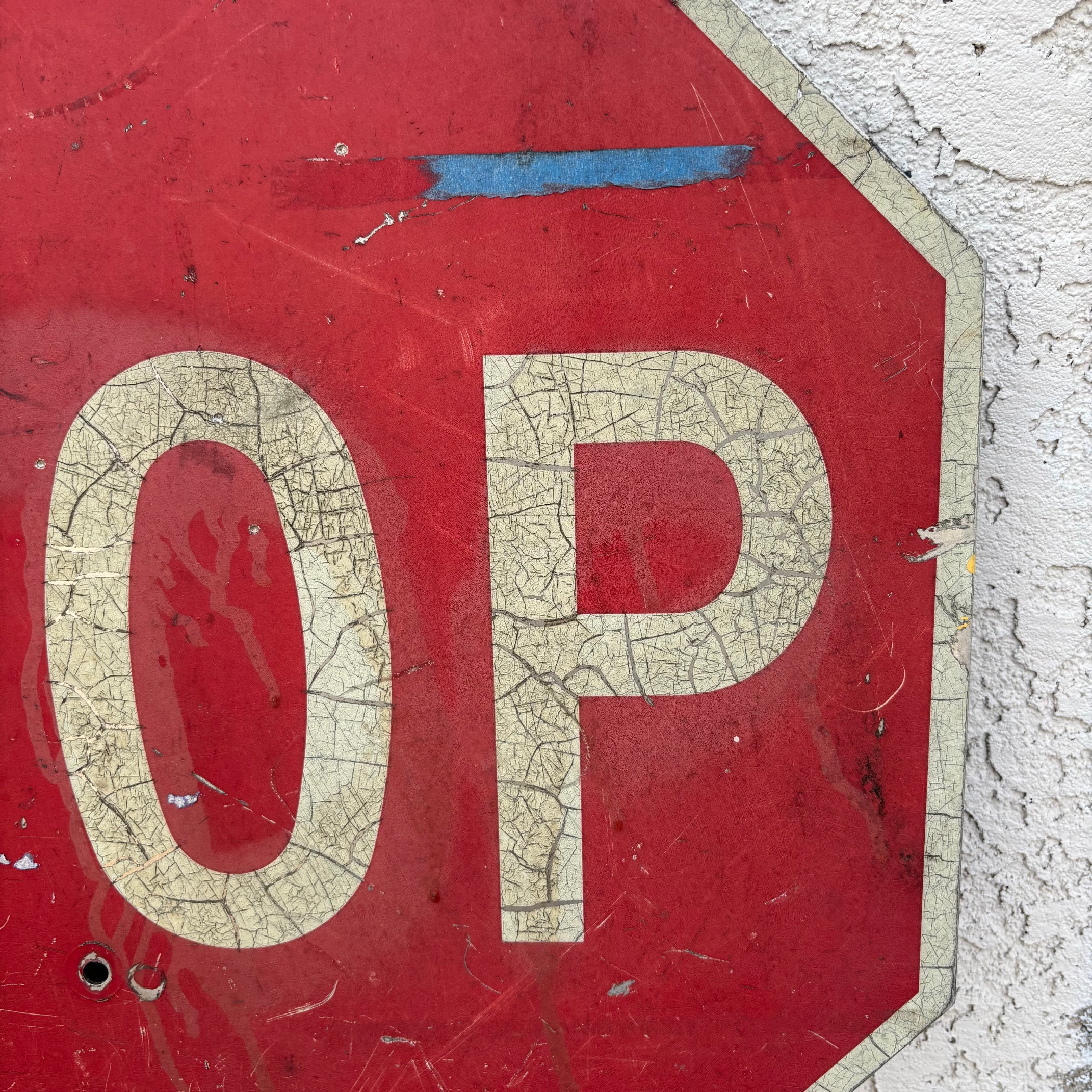 Large Mid Century Industrial Traffic Stop Sign, 24 X 24 | Chairish
