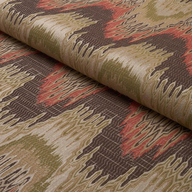 Schumacher Schumacher Elio Flamestitch Fabric In Ruby For Sale - Image 4 of 5