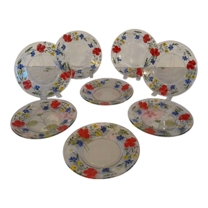 1960s Hand-Painted Desert/Salad Plates- Set of 8