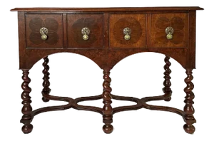 18th Century Antique English Mahogany Barley Twist Dressing Table Sideboard Buffet Server