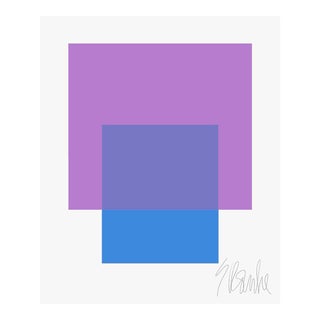 The Interaction of Purple and Blue Fine Art Print 25" X 30" by Liz Roache For Sale