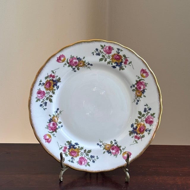 Vintage English Bone China Decorative Dessert Plate For Sale - Image 10 of 13