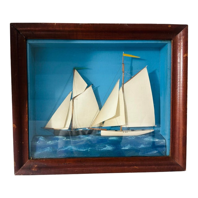 Three Dimensional Sailboat Shadow Box For Sale