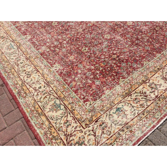 Oversized Vintage Hand Knotted Oushak Rug - 146" X 170" For Sale - Image 10 of 12