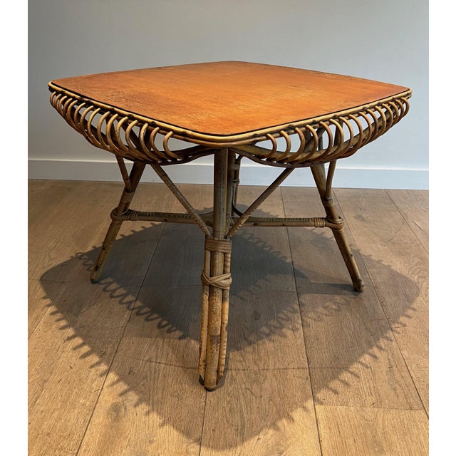 1950s Rattan Coffee Table For Sale - Image 5 of 12