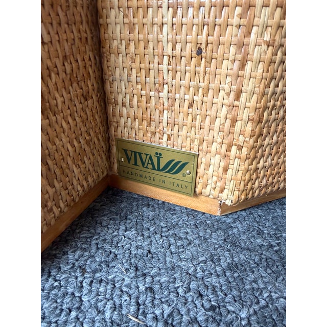 Tan Modular Rattan Tables "Stella E Croce" by Vivai Del Sud. Italy, 1970s For Sale - Image 8 of 9