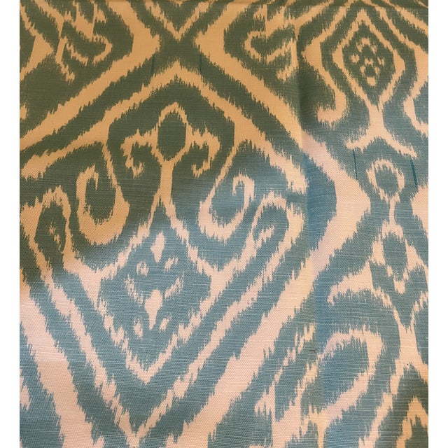 Quadrille Turquoise Ikat Linen Fabric 1 Yard Chairish