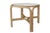 A coastal style rope twist rattan and bamboo glass top side table. Twisted rattan wraps a bentwood bamboo frame that...