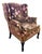 Vintage Custom Traditional English Cottage French Import Floral Velvet Armchair For Sale
