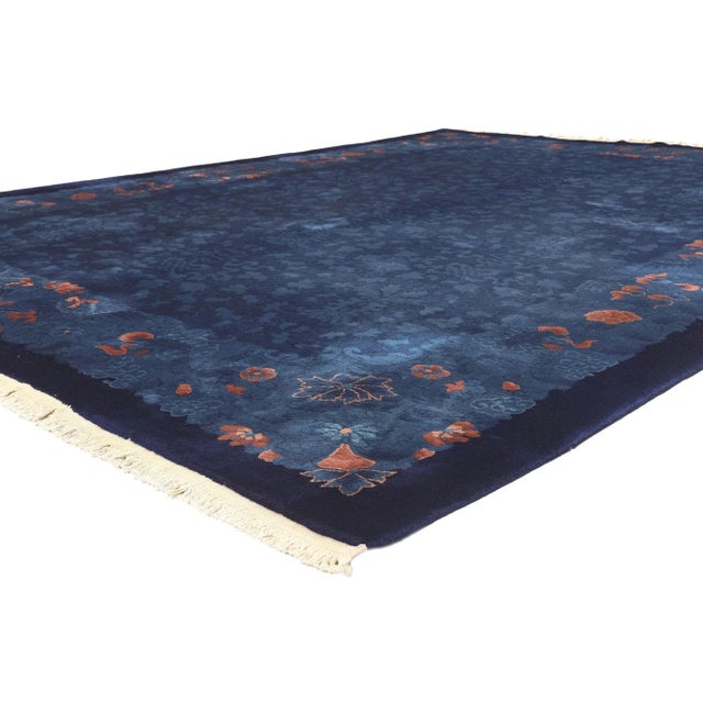 Chinoiserie Antique Chinese Art Deco Rug - 08'10 x 11'06 For Sale - Image 3 of 11