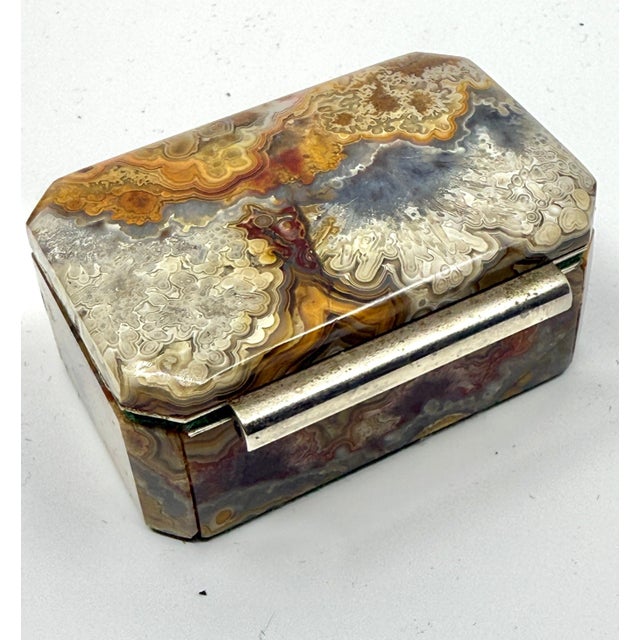 Blue 1970s Small Agate and Lapis Boxes - Set of 2 For Sale - Image 8 of 12