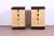 Mid-Century Modern Baker Furniture Mid-Century Modern Birdseye Maple and Ebonized Bedside Chests, Newly Refinished For Sale - Image 3 of 13