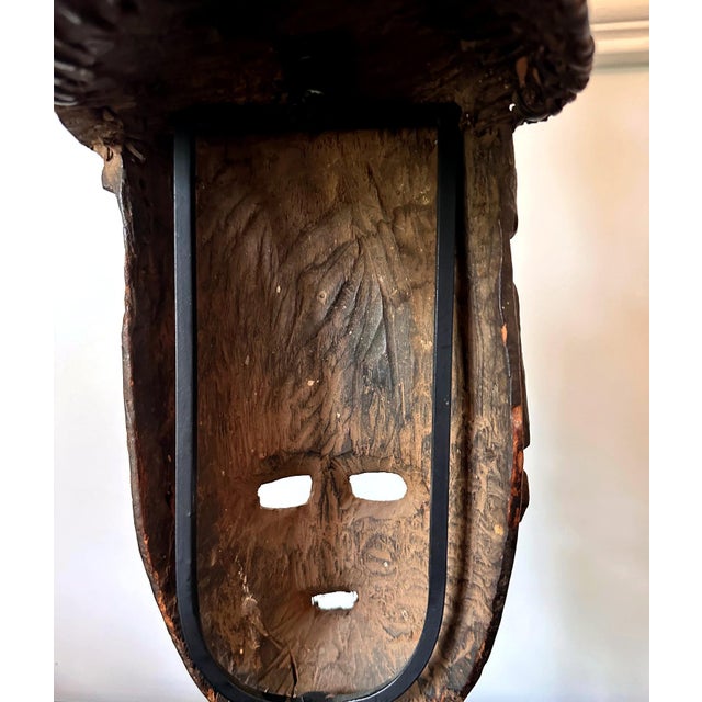 Tall African Ibibio Head Mask with Polychrome Nigeria Provenance For Sale - Image 14 of 15