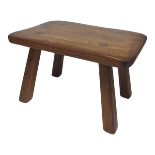 By Cushman of Vermont 1940s Vintage Hard Rock Maple Footstool For Sale