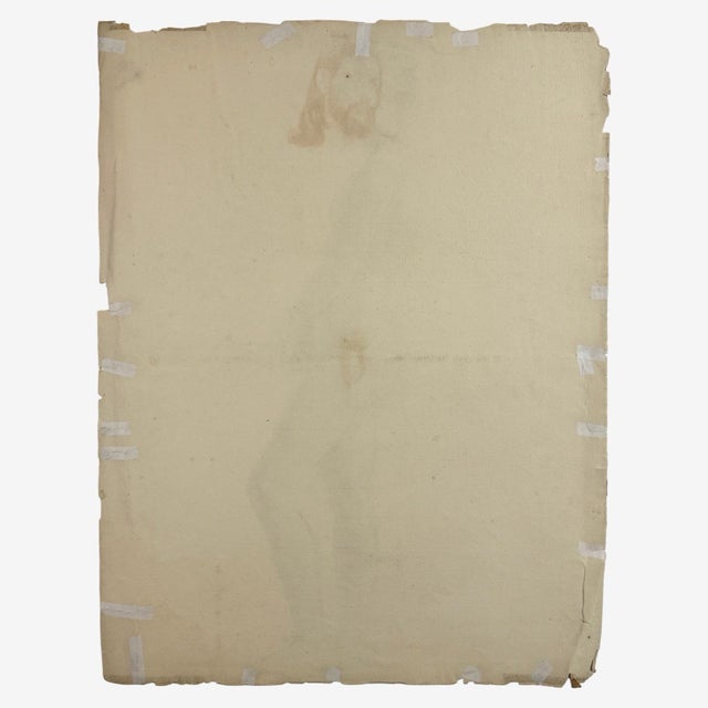 Charcoal Ludwig Ernst Faber (1855–1913) - Antique Figurative Nude Study of a Standing Woman, Signed (1890, Charcoal on Paper) For Sale - Image 8 of 8