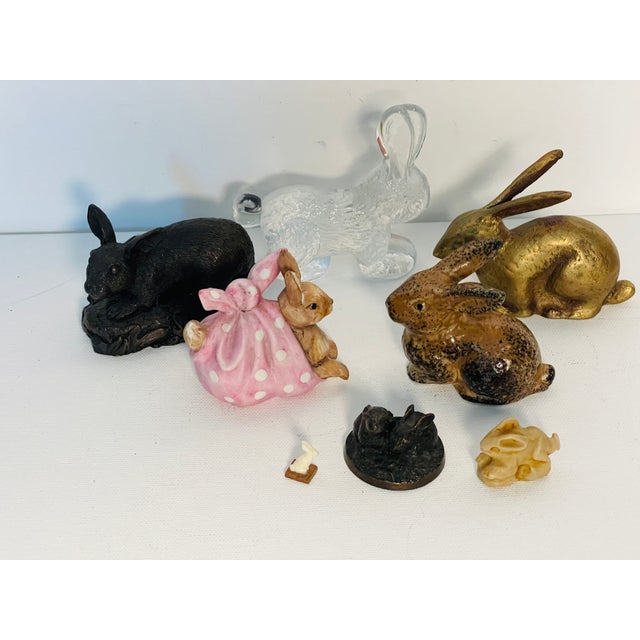 1970s 8pcs Collection of Bunny Rabbit Figurines For Sale - Image 4 of 5