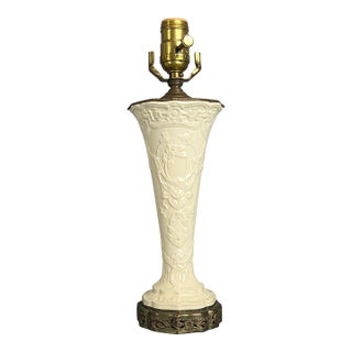 Antique Wedgwood Ceramic and Bronze Lamp For Sale