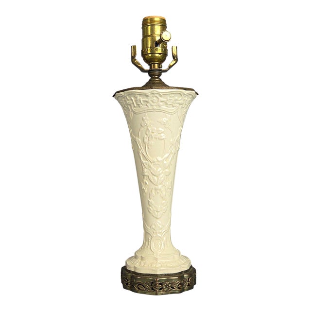 Antique Wedgwood Ceramic and Bronze Lamp For Sale