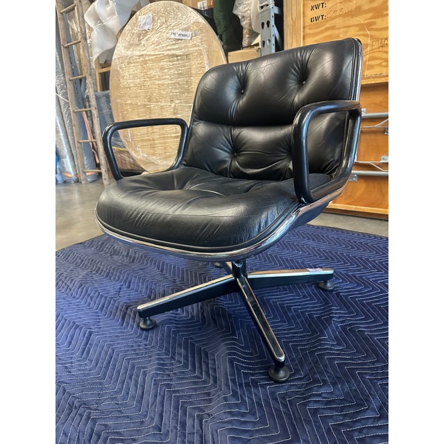 Black 1980s Charles Pollock for Knoll Office Desk Chairs- Set of 4 For Sale - Image 8 of 12