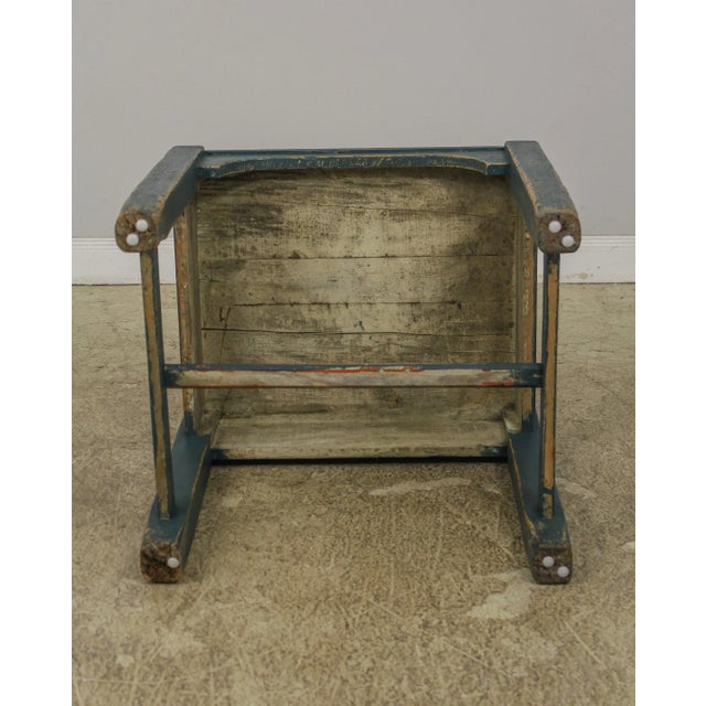 Primitive Country Distressed Painted Work Table For Sale - Image 12 of 13