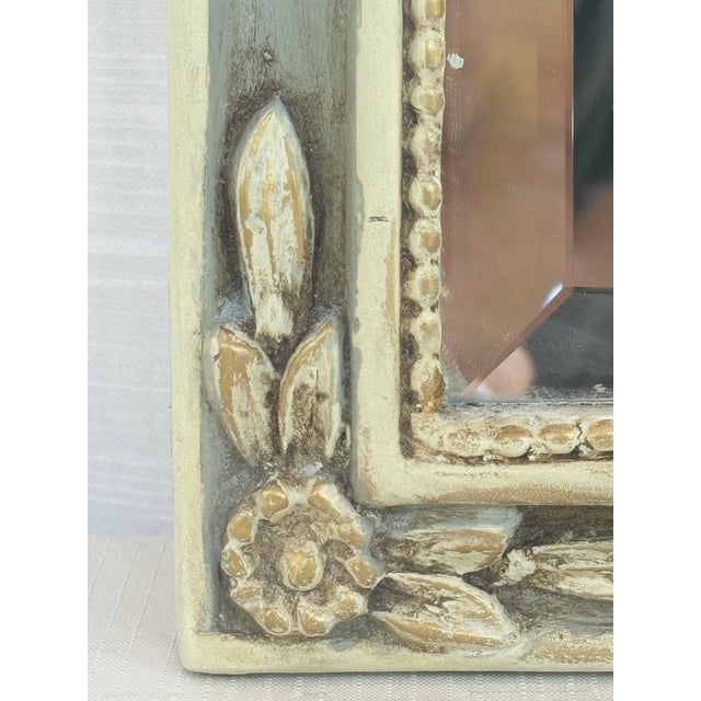 Sky Blue Stunning Vintage Swedish Gustavian Louis XVI Style Pale Blue and Parcel Gilt Wall Mirror - Newly Painted For Sale - Image 8 of 12