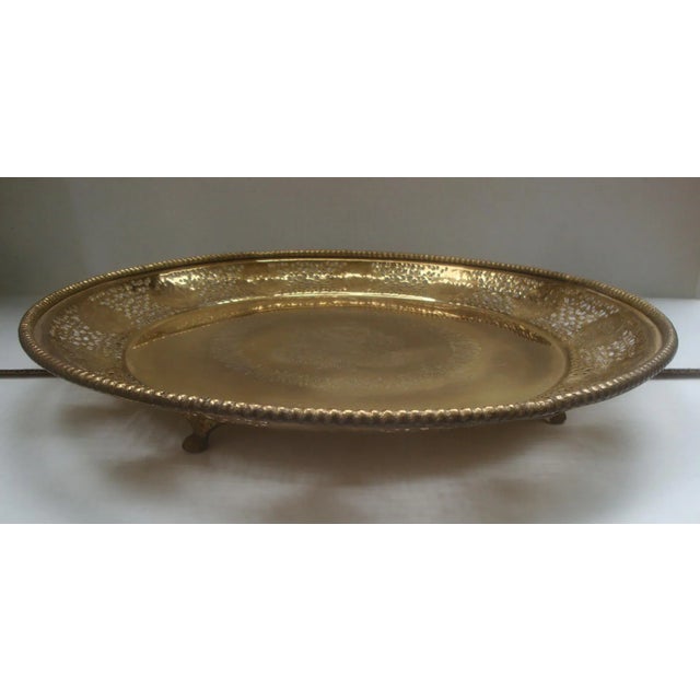 Chinoiserie Pierced Brass Footed Tray Charger Chinese Zodiac Animals For Sale - Image 3 of 9