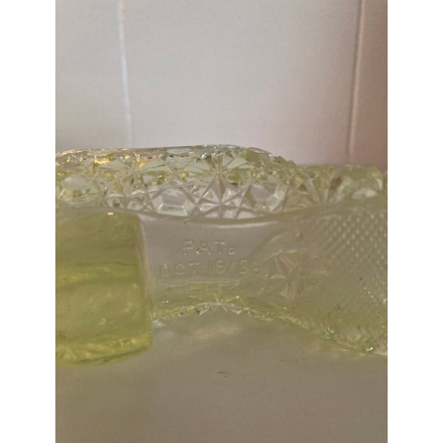 Glass Yellow Vaseline Glass Slippers For Sale - Image 7 of 7