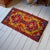 Contemporary Front of Kitchen Sink Rug, Hand Made Bath Mat Colorful Turkish Rug - 1′12″ × 3′8″ For Sale - Image 3 of 14