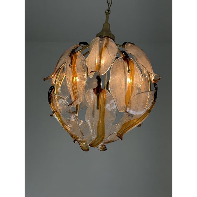 Murano Glass 3-Light Pendant, 1970s For Sale - Image 4 of 12