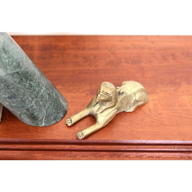 Metal Early 1900s Egyptian Revival Brass Inkwell in the Shape of a Sphinx For Sale - Image 7 of 8