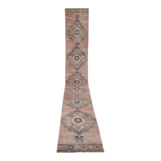 Neutral Colors Rug Runner, Muted Soft Colors Authentic Stair Carpet For Sale