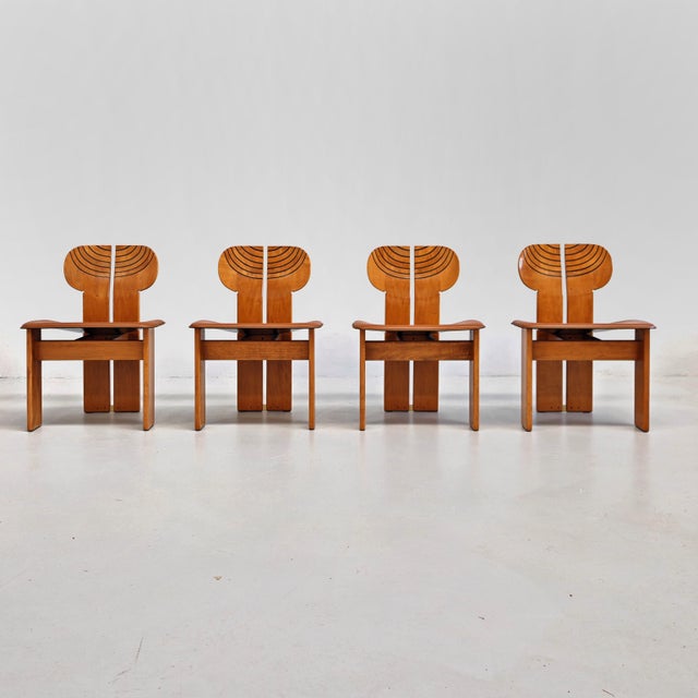 Wood Africa ​​chairs by Tobia Scarpa for Maxalto, 1979, Set of 4 For Sale - Image 7 of 18