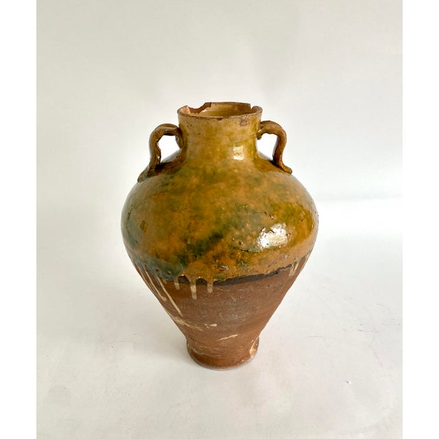 Turkish Glazed Terracotta Oil Pot Urn For Sale - Image 4 of 9