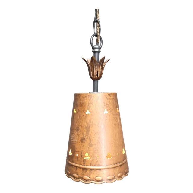 Brutalist Copper Pendant Light, 1970s For Sale
