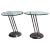 Italian Black Marble & Metal Side Tables or Nightstands with Glass Tops, 1990s, Set of 2 For Sale
