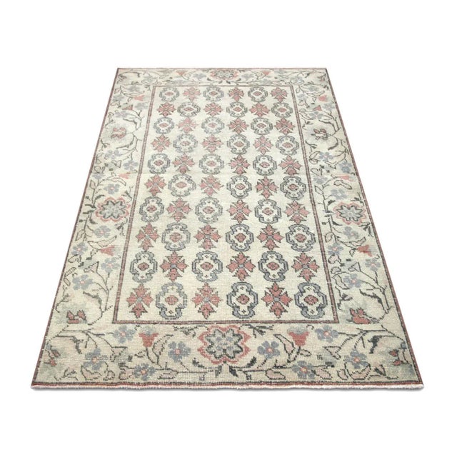 1960s Turkish Oushak Rug For Sale In Los Angeles - Image 6 of 7