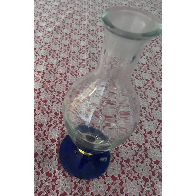 Blue 1950s Mid-Century Modern Cobalt Blue and Gold Accent Wine Glasses and Matching Decanter — Set of 13 For Sale - Image 8 of 8