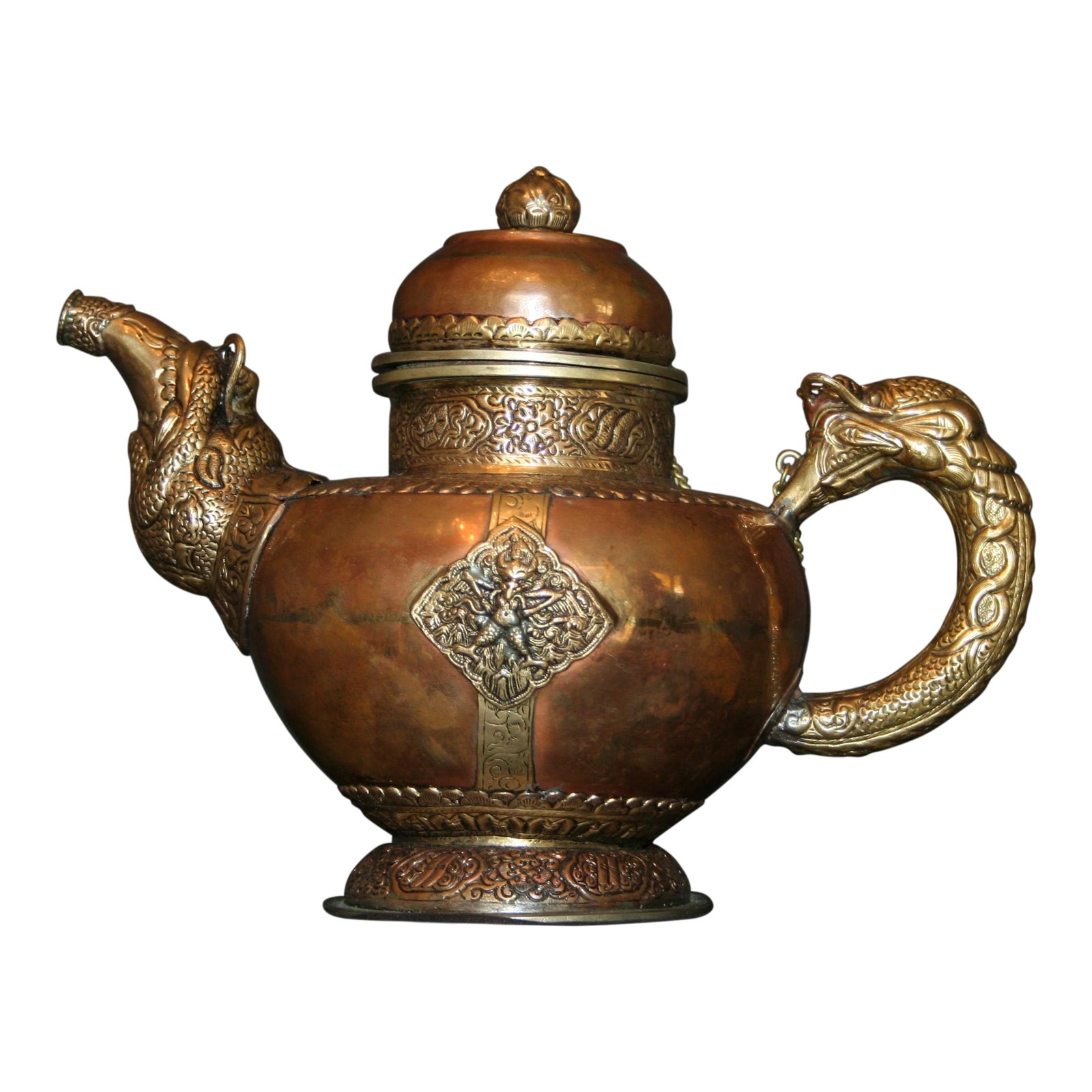Antique Tibetan Copper & Brass Teapot Chairish