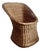 Mid-Century French Barrel Wicker Armchair in Woven Rattan and Willow, 1960s For Sale