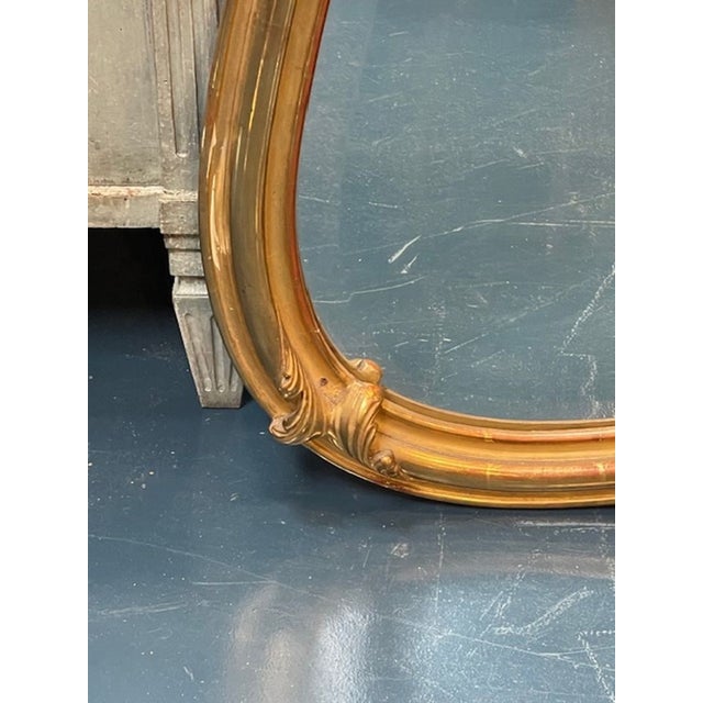 Large 19th C. French Louis XV Giltwood Shaped Mirror For Sale In Dallas - Image 6 of 9