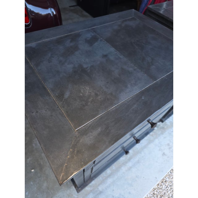 Metal Metal Clad Bedside Tables Night Stands For Sale - Image 7 of 8