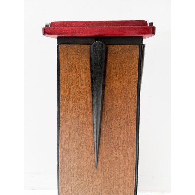 Art Deco Pedestal in Oak by E.G.C. Schubad, 1920s For Sale - Image 9 of 10
