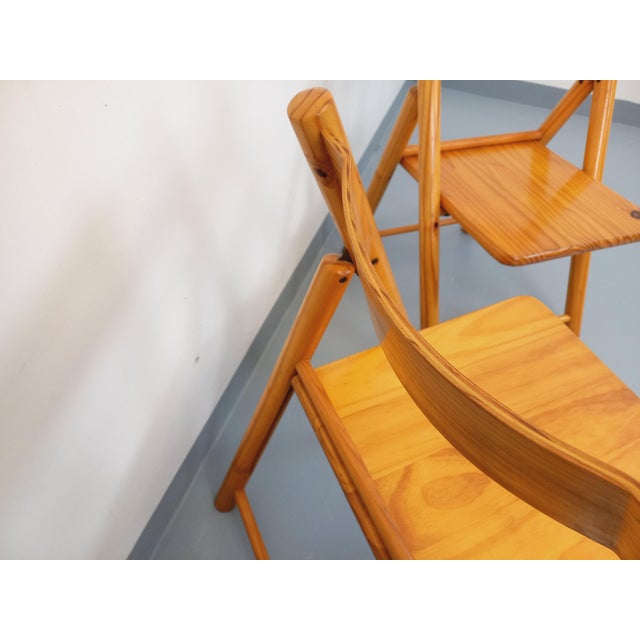 Vintage Folding Pine Chairs, 1980s, Set of 2 For Sale - Image 15 of 18