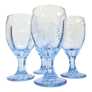 Vintage Periwinkle Ice Goblets- Set of Four
