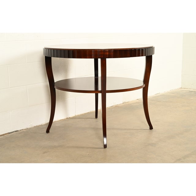 Baker Furniture Company Barbara Barry for Baker Furniture Modern Regency Dark Mahogany Two-Tier Center Table For Sale - Image 4 of 17