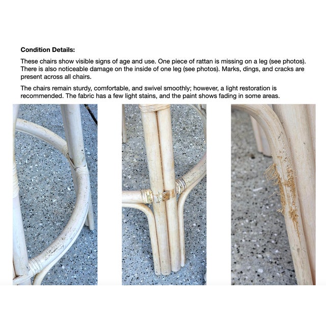 Set of Four Lane Venture "Tradewinds" Swivel Rattan Bar Stools For Sale - Image 14 of 14