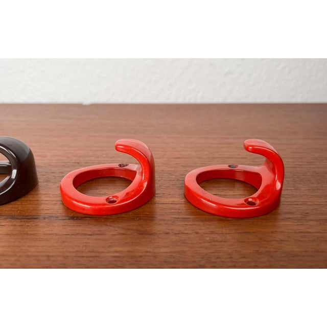 Mid-Century Modern Mid-Century Modern German Space Age Metal Coat Hooks, 1960s, Set of 5 For Sale - Image 3 of 18