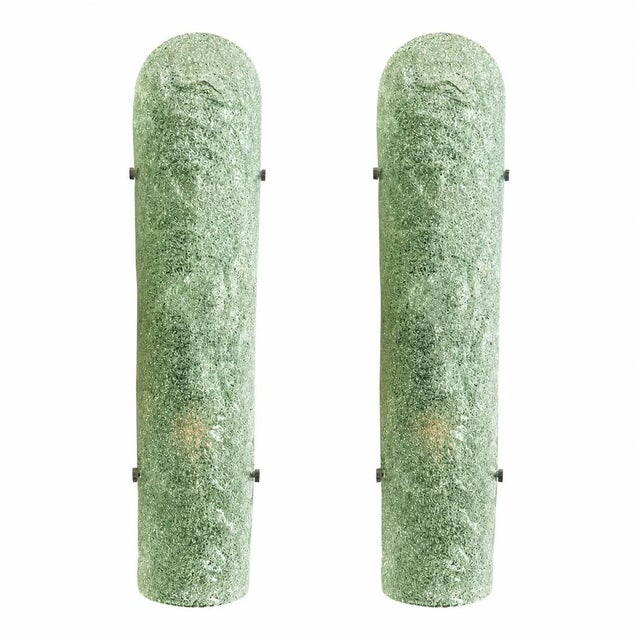 Hammered Green Graniglia Murano Glass Wall Sconces by Simoeng from Simoeng, Set of 2 For Sale - Image 6 of 6