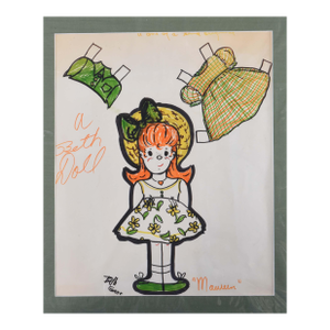 1990s Original "Beth Doll" Hand-Drawn Paper Doll Set – "Maureen" by Beth Gore