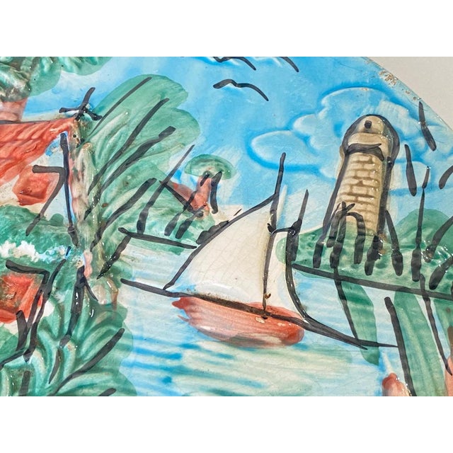 Majolica Plates Representing Saint Tropez, 1960s, Set of 10 For Sale - Image 11 of 17